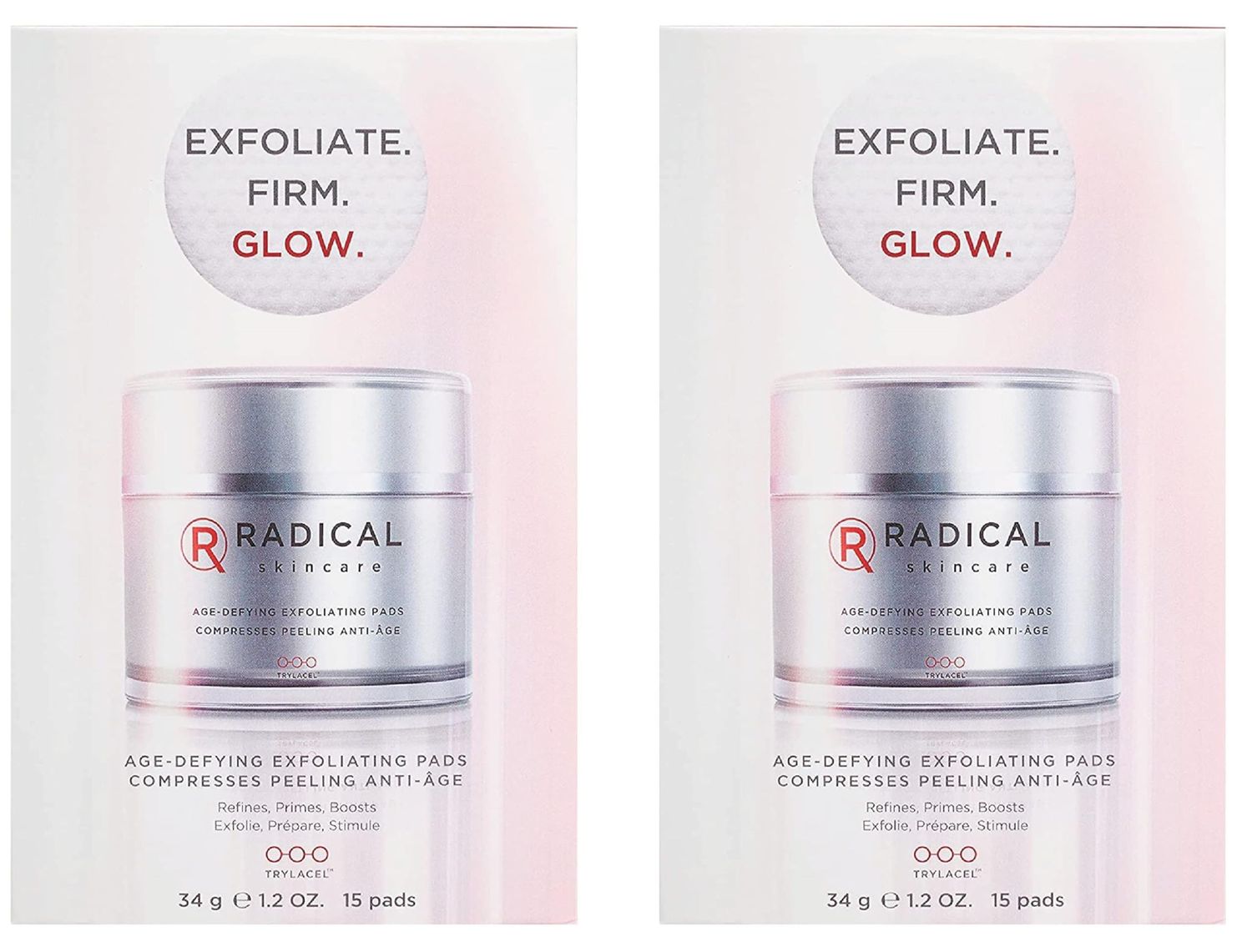 Radical Skincare Age Defying Exfoliating Pads Removes Dead Skin, Evens and Brightens Skin Tone for Radiant Glow | For All Skin Types Including Sensitive Skin | Paraben &amp; Cruelty Free (15 Pads, 2 Pack)