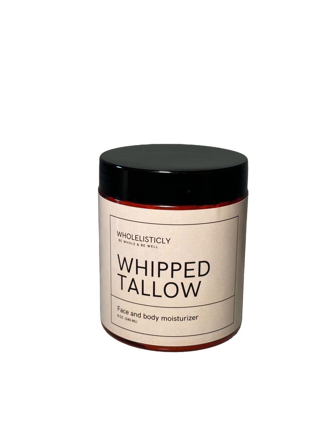 Wholelisticly Grass-Fed Grass Finished Whipped Beef Tallow for Skin, 8oz - Unscented