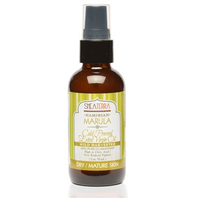 Shea Terra Namibian Marula Cold-Pressed Extra Virgin Oil | Nutrient-Rich, All Natural &amp; Organic Oil with Essential Fatty Acid and Powerful Antioxidants for Dry and Mature Skin - 2 oz