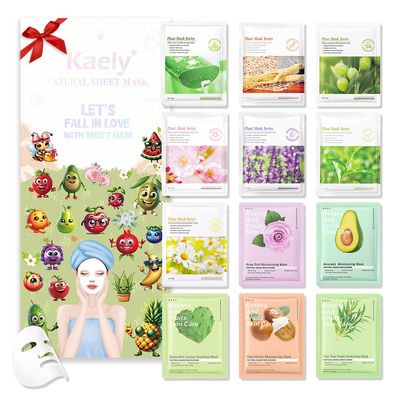 Kaely 12 Pack Kids Facial Face Masks Skincare Kit Gift for Women Teens Girls, Kids Sheet Face Masks Spa Facemask Party Favors Supplies for Teen Girls, Mascarilla facial Cuidado de la piel, set03