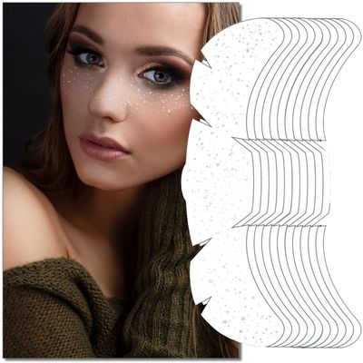 Jemattely Winter Makeup Patches Valentine&#39;s Silver Face Glitter Makeup Speckles Glow Up Makeup Patches Face Glitter Speckles Patches-Cute Glitter Makeup Accessories for Women-10 Count