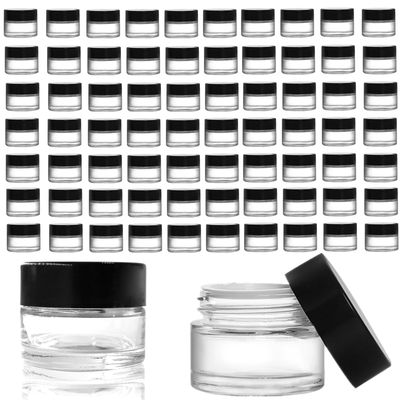HningBuyox 70 Pack Glass Sample Container, 10ml Empty Jars with Lids, 10 Gram Tiny Sample Jar Lip Balm Containers for Cosmetics, Lotion, Cream, Makeup, Samples, Wax, Skincare, Travelling, Retail Store