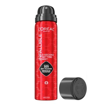 L&#39;Oreal Paris Infallible 3-Second Setting Spray Mist, Microfine Mist for up to 36HR Wear, Clear, 1.76 oz