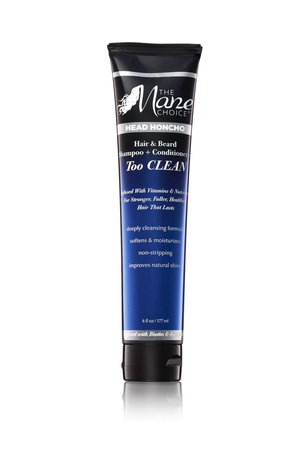 THE MANE CHOICE Head Honcho Hair &amp; Beard Shampoo And Conditioner Too CLEAN- Vitamins And Nutrients For Stronger, Fuller, and Healthier Hair And Beard (6 Ounces / 177 Milliliters)