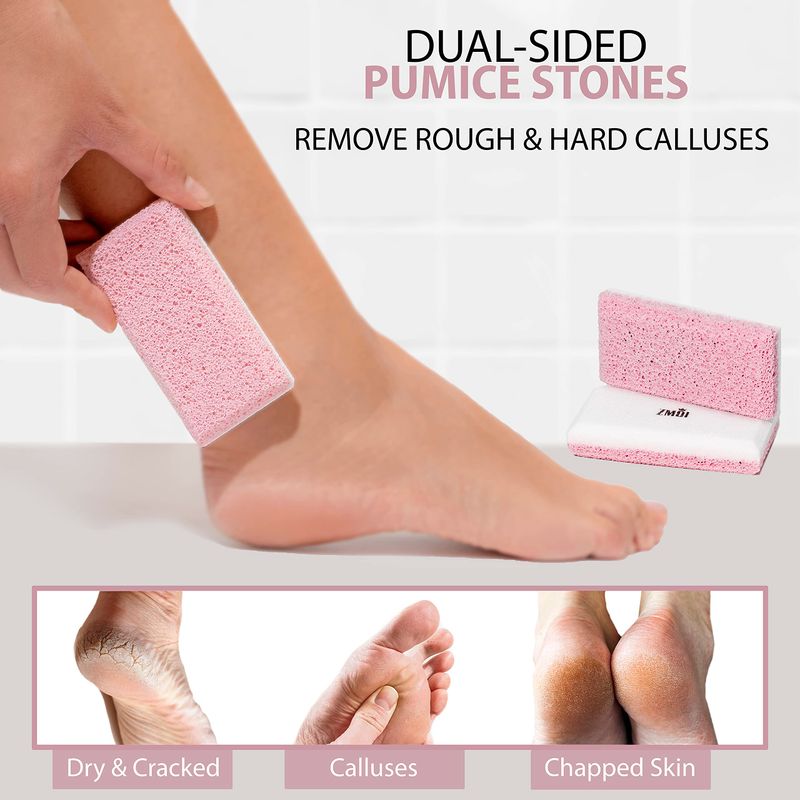 ZMOI Siliglass Pumice Stone Callus Remover for Feet, Elbows, Hands, and Knees, Spain Made - 2 in 1 Pedicure Exfoliator and Scrubber for Rough, Hard Skin (1 Pack)