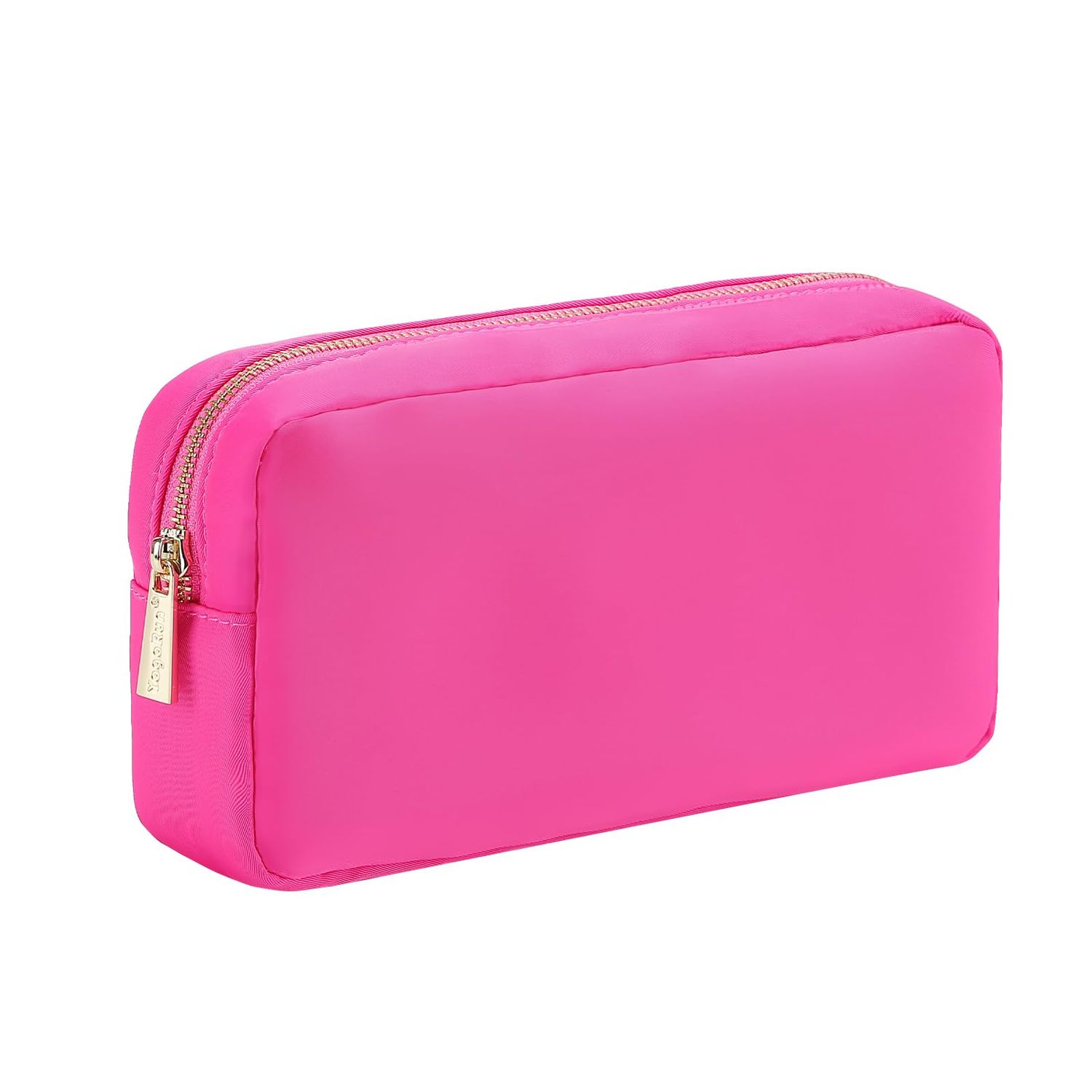 YogoRun Pouch for Purse Skin Care Bag Women Makeup Bag Nylon Cosmetic Pouch with Zipper Pocket (M, HotPink)