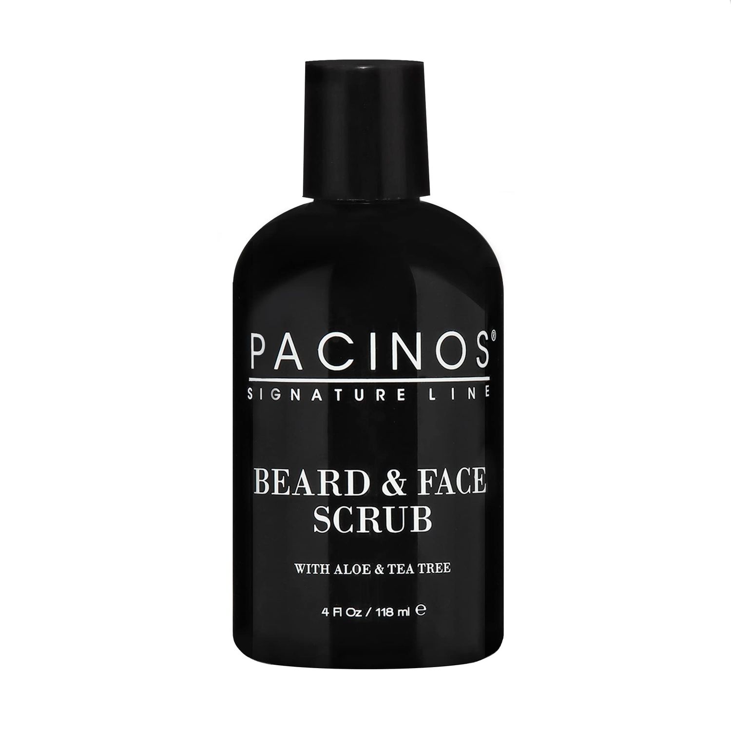 Pacinos Beard and Face Scrub Shave System - Natural Aloe Vera &amp; Tea Tree Formula Beard and Face Scrub - Deep Cleansing for Smooth Skin Exfoliating Face Scrub