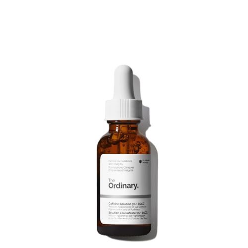 The Ordinary Caffeine Solution 5% + EGCG, Depuffing Eye Serum for Dark Circles and Tired Eyes, 1 Fl Oz