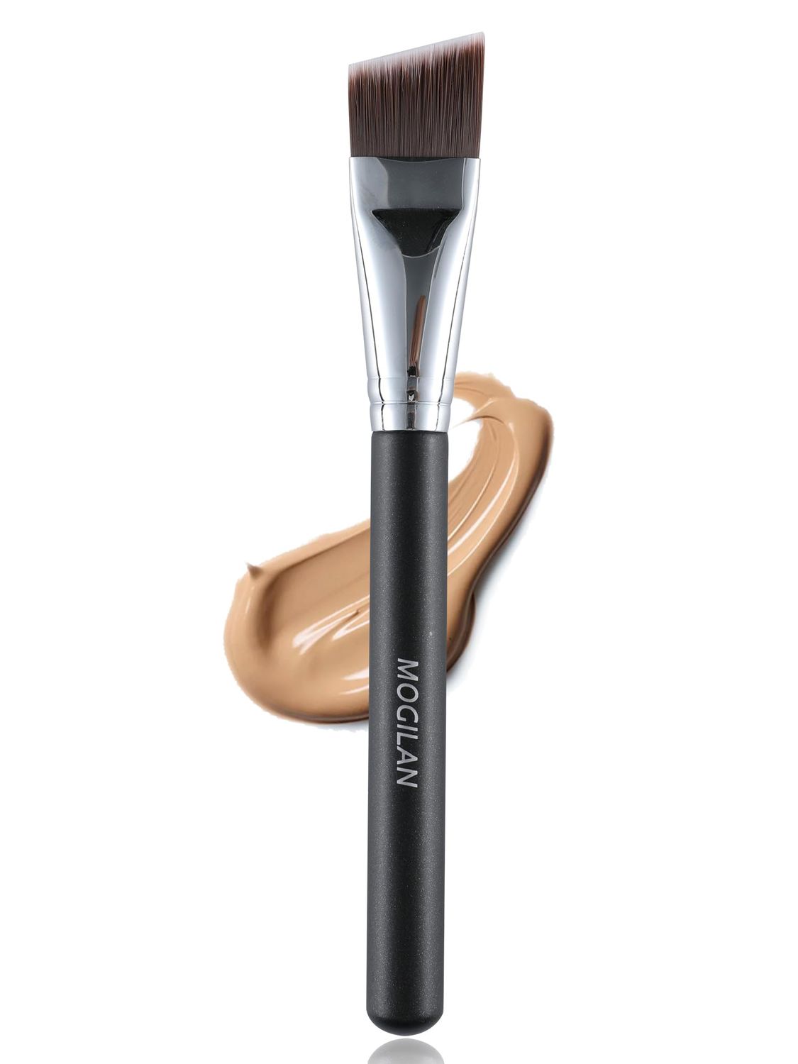 MOGILAN Flat Foundation Brush Angled Thin Makeup Brush for Liquid Cream Foundation Blending,Facial Mask,Primer and Body Painting Dense Synthetic Bristles Face Brush