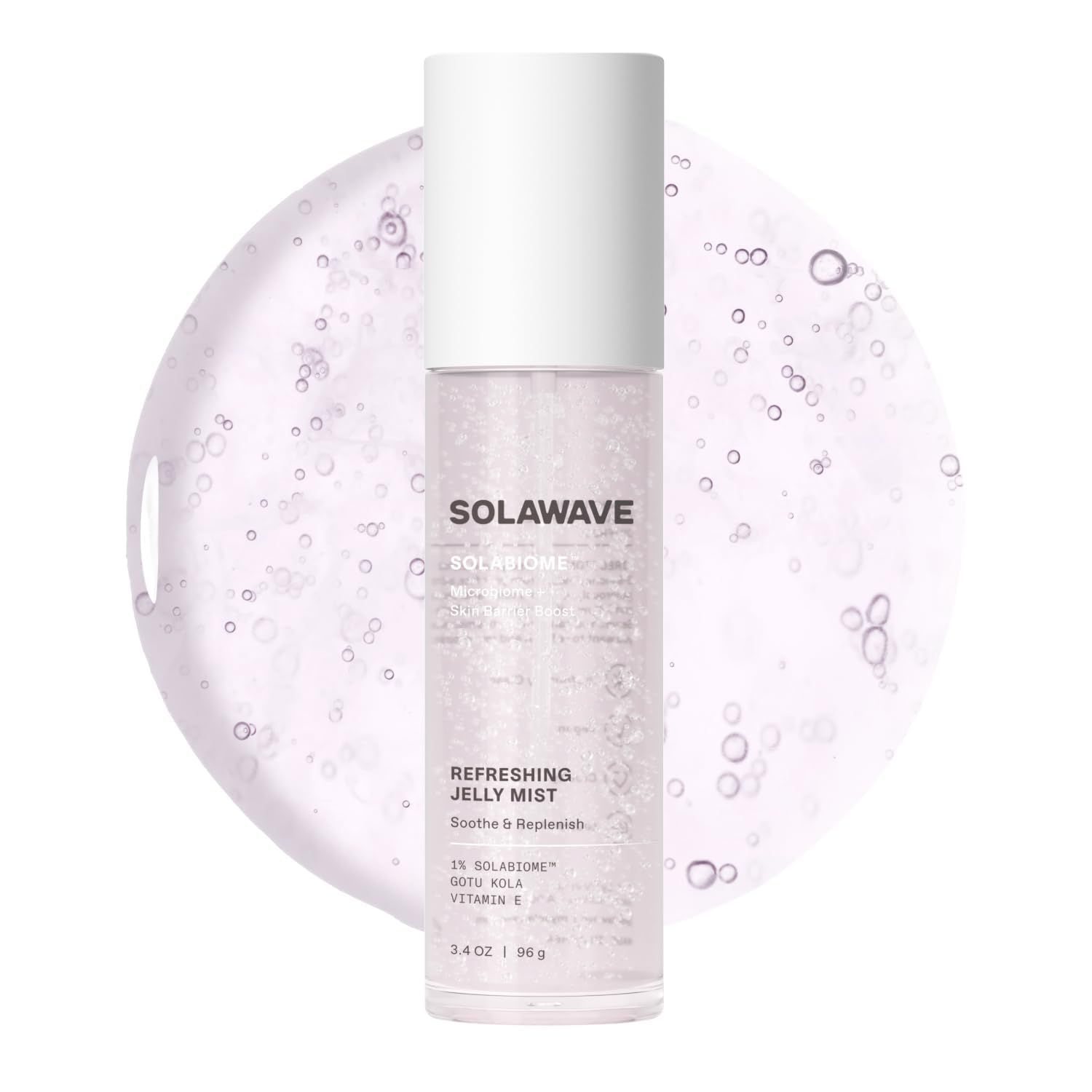 Solawave Refreshing Jelly Mist Toner with Gotu Kola, Prebiotics, Probiotics, Hydrating Pro Vitamin B5 for All Skin Types (3.4 OZ)