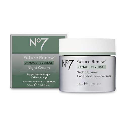 No7 Future Renew Damage Reversal Night Cream - Hydrating Face Moisturizer &amp; Firming Cream to Reverse Visible Signs of Skin Damage - Dermatologist Approved and Suitable for Sensitive Skin (1.69 Fl Oz)