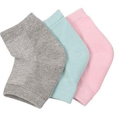 Onwon 3 Pairs Soft Vented Moisturizing Gel Heel Socks with Spa Quality Botanical Gel Day &amp; Night Care Skin Open Toe Socks for Dry Hard Cracked Skin