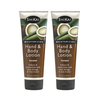 ShiKai Coconut Hand &amp; Body Lotion (8oz, Pack of 2) | Daily Moisturizing Skincare for Dry and Cracked Hands | With Aloe Vera &amp; Vitamin E