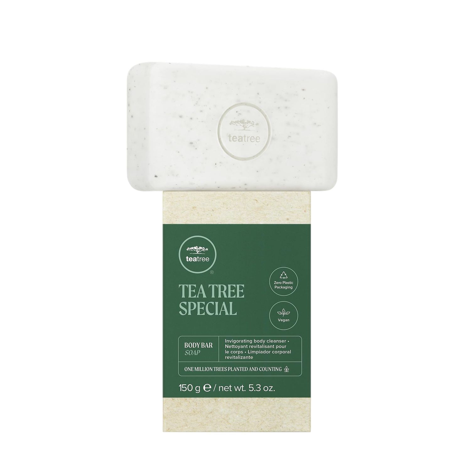 Tea Tree Body Bar Soap with Tea Tree, Deep Cleans + Exfoliates, For All Skin Types