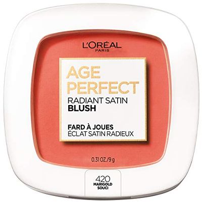 LOral Paris Age Perfect Radiant Satin Blush with Camellia Oil, Marigold