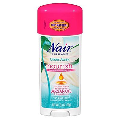 Nair Hair Remover Glides Away Nourish with Argan Oil 3.3 Ounce (97ml) (3 Pack)