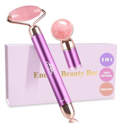ZS ZESHIN Upgrade 2 in 1 Vibrating Face Roller, Electric Jade Roller Facial Massager for Wrinkles, Flaws, Eyepuffiness