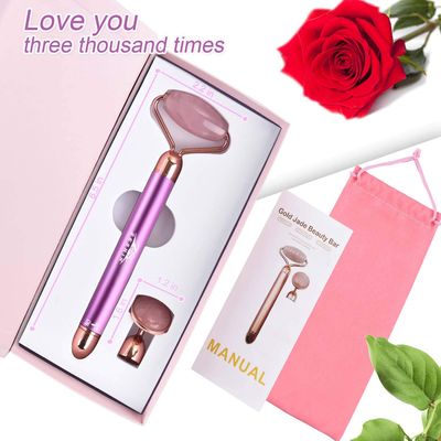 ZS ZESHIN Upgrade 2 in 1 Vibrating Face Roller, Electric Jade Roller Facial Massager for Wrinkles, Flaws, Eyepuffiness