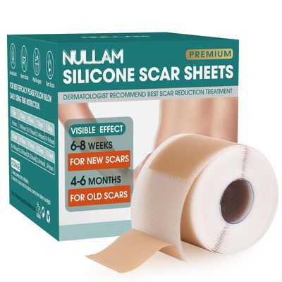 Silicone Scar Sheets, Silicone Scar Tape(1.6&quot;x 158&quot;), Scar Tape for Scar Removal Treatment, Reusable Silicone Scar Strips for Surgical, C-Section, Keloid, Burn, Acne, Surgical Scars