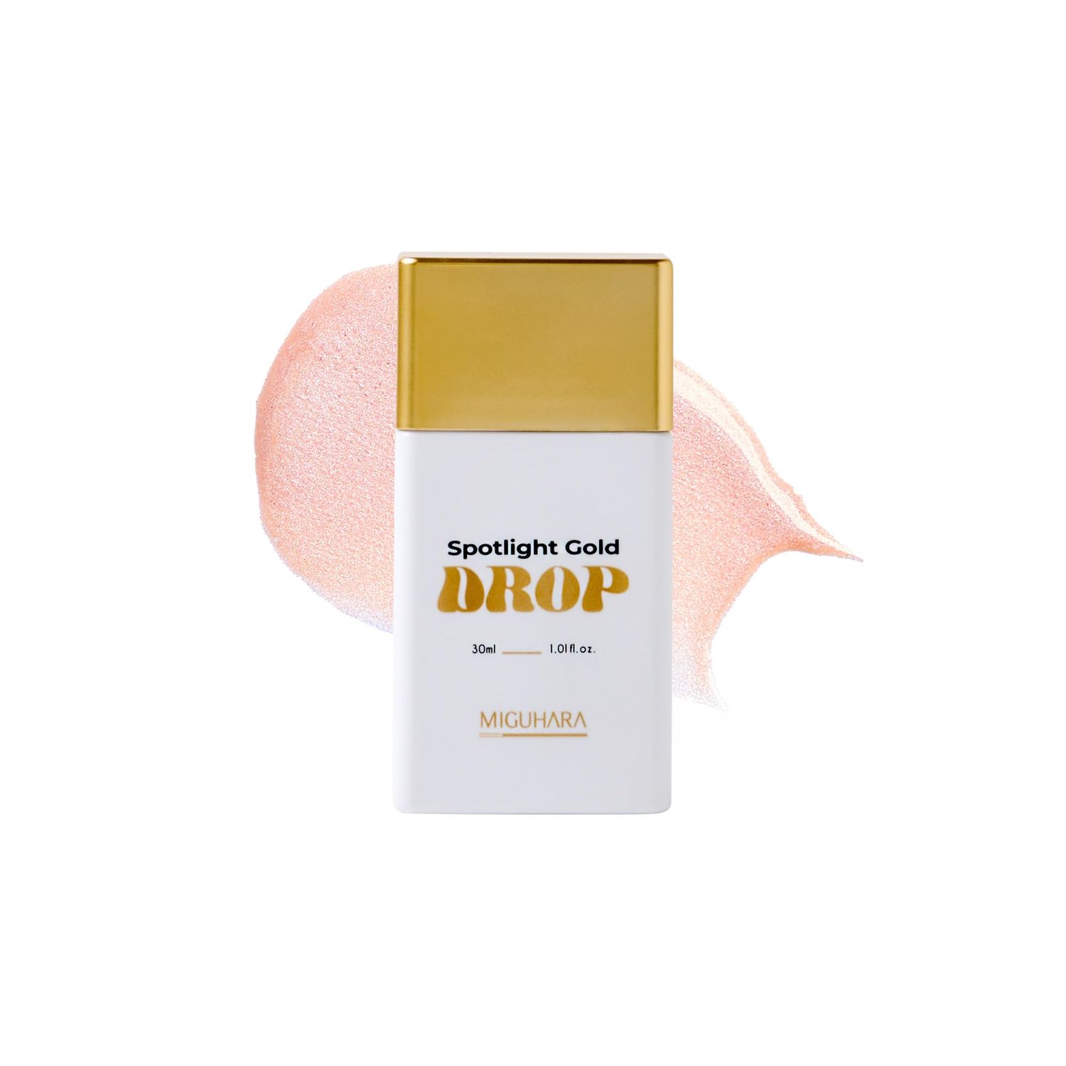 MIGUHARA Spotlight Gold Drop (Champagne Gold) | Skincare-Infused Illuminator | Radiance Boosting Formula | Instant Glow | Lightweight, Vegan Certified | All Skin Types | 1.01 fl oz
