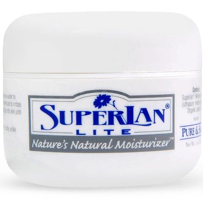 superlan Lite Lanolin Cream, 1 oz - Lightweight Creamy Formula with Medical-Grade Lanolin &amp; Jojoba Oil - Moisturizer for Everyday Dry Skin Relief - Hands, Feet, Body, and More