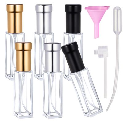 Kanlpeia 6 Pcs Mini Spray Bottles 10ml,Perfume travel refillable,Glass Spray Bottles,Fine Mist Spray with funnel Dropper for Hair,Travel,Plants,Cleaning,Skin Care