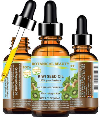 KIWI SEED OIL. 100% Pure Natural Undiluted Virgin Cold Pressed Carrier Oil. 2 Fl.oz.- 60 ml for Face, Skin, Body, Hair, Nail Care. by Botanical Beauty