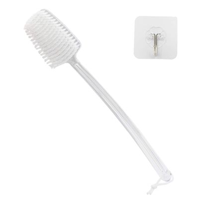 Mczxon Bath Body Back Shower Brush with Curved Long Handle for Exfoliating Skin Improve Blood Circulation, Clear Back Scrubber Bath Wet or Dry Brushing Body Brush for Shower Women Men
