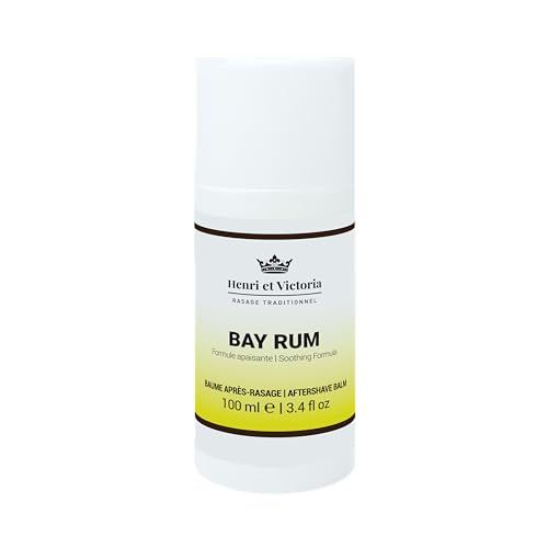 HENRI ET VICTORIA Aftershave Balm for Men | Bay Rum Scent | Canadian Made by Skilled Artisan | After Shave Balm Prevent and Cure Razor Burns | 100 ml (3.4 oz)