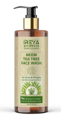 Neem Tea Tree Face Wash (6.76oz) Made With Neem Extract &amp; Tea Tree oil | Moisturizing Face Wash for men and women, Gentle Daily Face Wash for Soft and Smooth Skin 100% Natural Ingredients