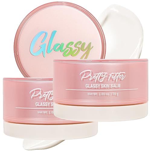 Touch in Sol Pretty Filter Glassy Skin Balm Primer 2 Pack - Skin Smooth Moisturizing Primer before Makeup - Natural Glow Face Cream Moisturizer with Shea Butter and Rose Flower Water, 1.05 oz.