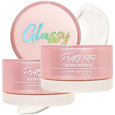 Touch in Sol Pretty Filter Glassy Skin Balm Primer 2 Pack - Skin Smooth Moisturizing Primer before Makeup - Natural Glow Face Cream Moisturizer with Shea Butter and Rose Flower Water, 1.05 oz.