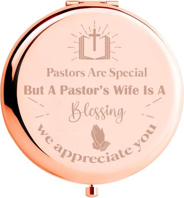 Pastor Wife Appreciation Gifts, Pastor&#39;s Wife Gifts, Religious Gift for Minister&#39;s Wife, Thank You Gift for Pastor Wife, Thanksgiving for Pastors Wife Makeup Compact Mirror