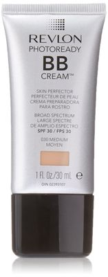 Revlon BB Cream, PhotoReady Face Makeup for All Skin Types, SPF 30, Light- Medium Coverage, Moisturizing &amp; Hydrating Formula, 030 Medium, 1 Fl Oz