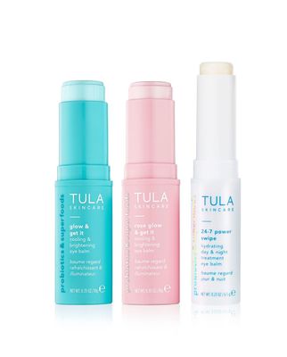 TULA Skin Care Eye Balm Extravaganza - Dark Circle Under Eye Treatment, Instantly Hydrate and Brighten Undereye Area &amp; Leave the Ultimate Glow, 3-Piece Kit