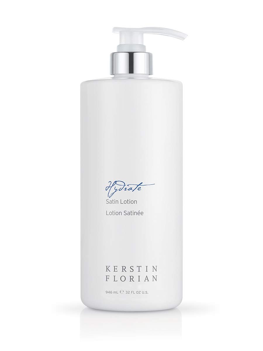 Kerstin Florian Satin Lotion | Lightweight Body Moisturizer with Aloe &amp; Jojoba Oil | Soothes Dry Skin | 32 fl oz