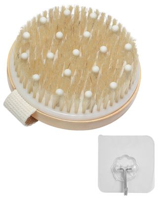 Xuduvay Dry Brushing Body Brush,Dry Brush,for Lymphatic Drainage, Dry Skin, Cellulite, Blood Circulation with Massage Nodes Exfoliating Body Scrubber (4.3inch*4.3inch, 1, Count)