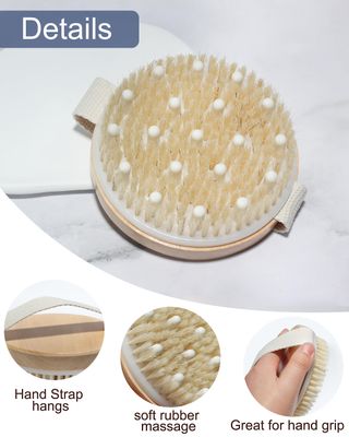 Xuduvay Dry Brushing Body Brush,Dry Brush,for Lymphatic Drainage, Dry Skin, Cellulite, Blood Circulation with Massage Nodes Exfoliating Body Scrubber (4.3inch*4.3inch, 1, Count)
