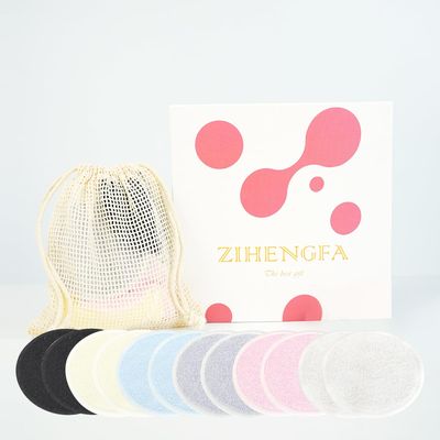 Reusable Bamboo Cotton Circular Makeup Remover Pad Set with Washable Natural Bamboo Cotton Material for Facial Cleansing Suitable for All Skin Types (Including 12 Pieces and Laundry Bag)