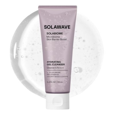 SolaWave Probiotic Gel Facial Cleanser with Prebiotics and Pro Vitamin B5, Hydrating and Soothing Formula to Remove Makeup and Reduce Blemishes - Non-Comedogenic for All Skin Types (3.4 FL OZ)