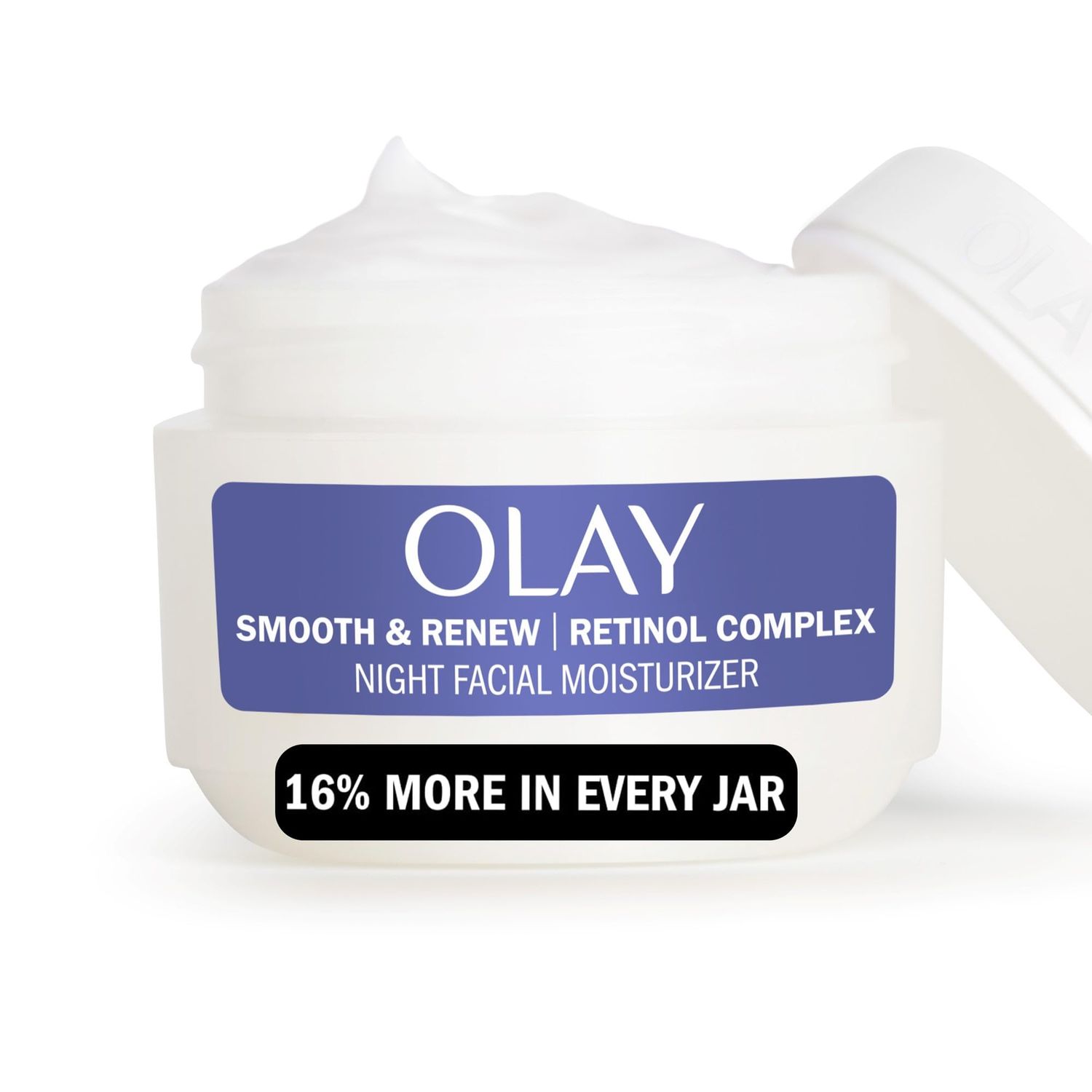 Olay Smooth &amp; Renew Retinol Face Moisturizer, 2 oz Fragrance Free Night Cream for Fine Lines and Wrinkles with Retinoid Complex, Recyclable Eco Jar Packaging, Value Size