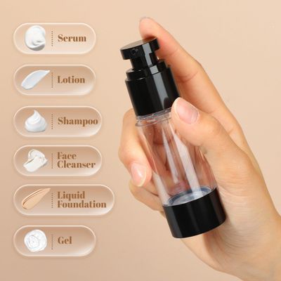 RONRONS 1oz 30ml Airless Pump Bottles, Refillable Leak Proof Travel Pump Bottle Toiletry Cosmetic Skincare Containers for Lotion Toner Gel Foundation (3 Pieces)