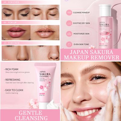 Skincare Set Sakura Women Skincare Gifts for Teen Girls - Travel Essentials for Women - Skin Care Set with Makeup Remover,Face Wash,Moisturizer,Face Mask - Face Care Set for Women (11PCS, Sakura)