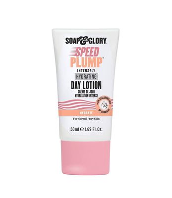 Soap &amp; Glory Speed Plump Intensely Hydrating Day Lotion Moisturizer - Shea Butter &amp; Coconut Oil Face Moisturizer for Dry Skin - 24 Hour Hydrating Lotion with Hyaluronic Acid &amp; Vitamin B (50ml)