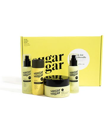 Sugar Wax Hair Removal Kit: All-in-One DIY Bundle for Smooth, Sensitive Skin - At-Home Sugaring Solution for Bikini, Brazilian, Face, Arms, &amp; Legs