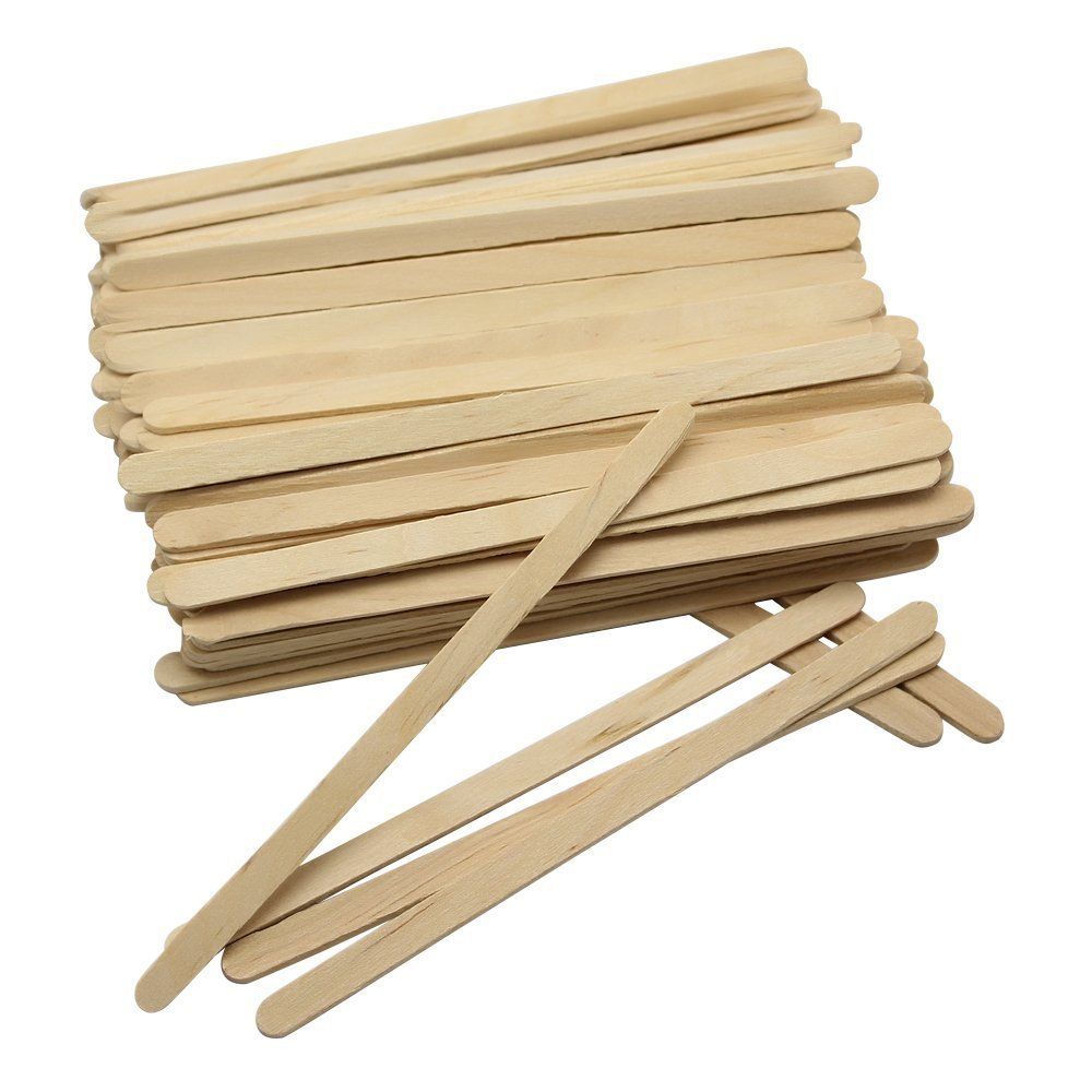 SelfTek 100 Pcs Wooden Wax Applicator Spatulas Sticks for Hair Removal and Smooth Skin, Wax Popsicle Stick Eyebrow Waxing Sticks for Lip, Nose Wax Applicator Sticks