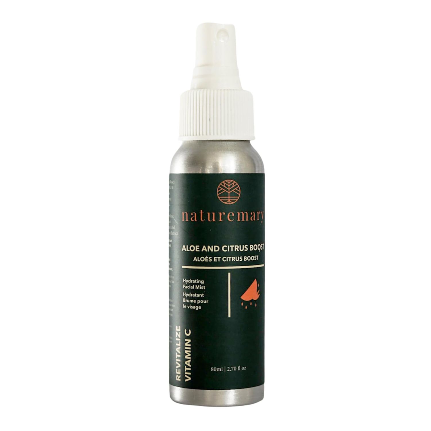 naturemary Vitamin C Facial Mist - Hydrating Face Spray - Vitamin B, Folic Acid, and Botanical Extracts Shrink Pores - Aloe and Citrus Boost - 2.7 oz