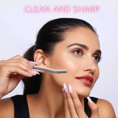TIKMOON Eyebrow Grooming Kit with eyebrow razor and scissors and Brush, White