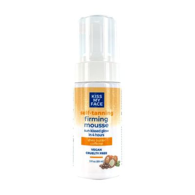 Kiss My Face Sunless Self-Tanning Firming Mousse - Nourishing Shea Butter and Skin-Firming Caffeine - Infused With Antioxidant Liposomal Vitamin C And Red Algae - Vegan &amp; Cruelty-Free - 3 fl oz Bottle