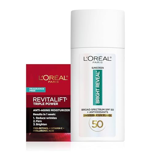 L&#39;Oreal Paris Bright Reveal Broad Spectrum Daily SPF 50 UV Lotion, 1.7 fl oz + Moisturizer Sample